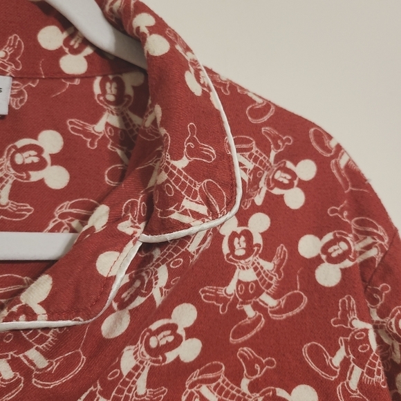 Disney Parks | Women's Red Fleece PJ Button-Down Shirt (US Size Medium) - Picture 3 of 14